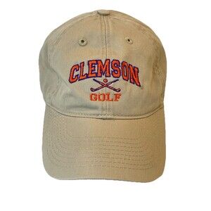 Clemson Tigers Golf Hat Khaki Legacy Strapback Cap Orange Vintage 1992